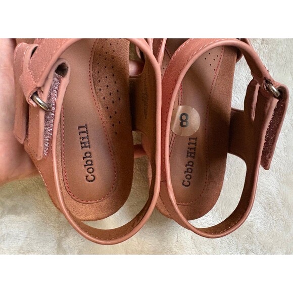 NEW Cobb Hill Helin Dusty Rose Strappy Leather Wedge Sandal, Size 8 - Picture 5 of 7